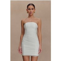 Jianna Strapless Mesh Mini Dress / White | MESHKI | S | MESHKI US