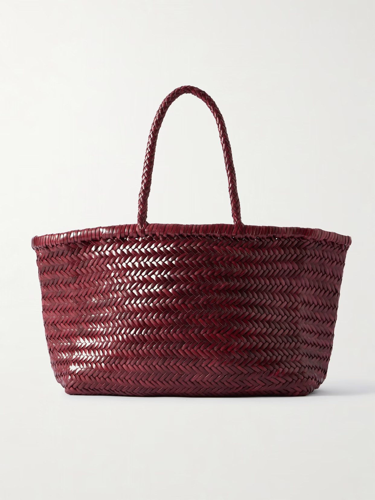 Dragon Diffusion - Bamboo Triple Jump Big Woven Leather Tote - Burgundy | NET-A-PORTER (UK & EU)