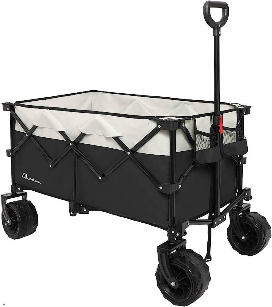 Moon Lence Collapsible Outdoor Utility Wagon Heavy Duty Folding Garden Portable Hand Cart with Al... | Amazon (US)