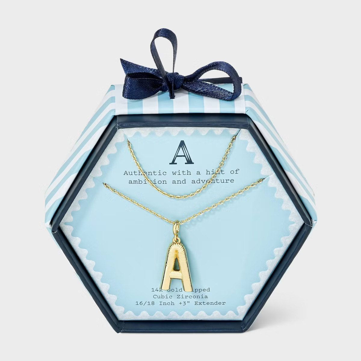 14K Gold Dipped Cubic Zirconia Duo Initial Multi-Strand Necklace - A New Day™ Gold | Target