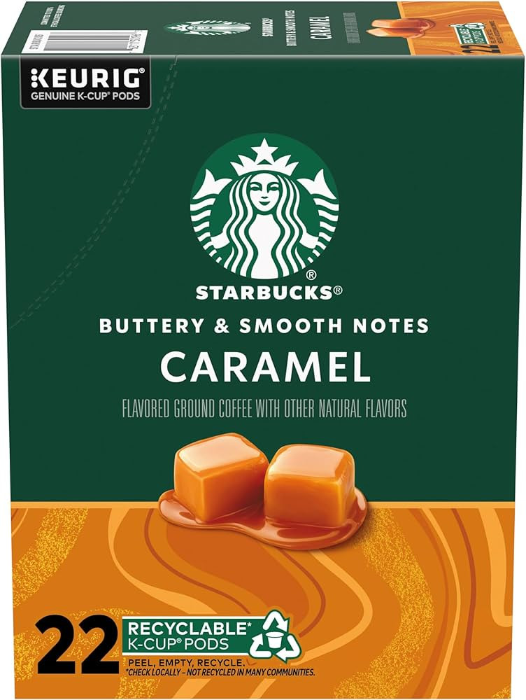 Starbucks K-Cup Coffee Pods, Caramel Naturally Flavored Coffee For Keurig Brewers, 100% Arabica, ... | Amazon (US)
