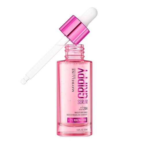 Maybelline New York Grippy Serum Makeup Primer, Glides On Like A Serum, Up To 24H Wear, Instantly Plumps & Hydrates Skin, +2% Niacinamide, Water-Based Formula, Suitable For All Skin Types (30ml) | Amazon (UK)