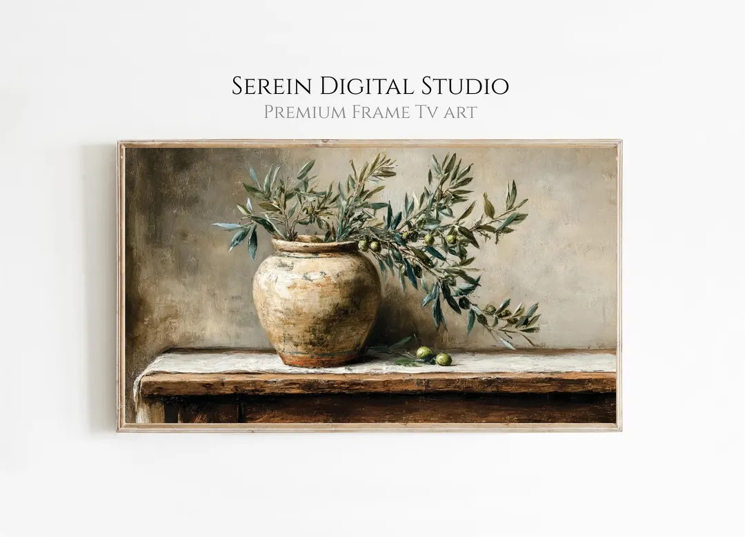 Olive Branches Vintage Art for Samsung FRAME TV | Neutral Botanical Screensaver - Etsy | Etsy (Global)