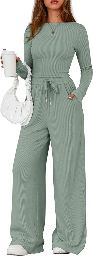 PRETTYGARDEN Matching Sets Women Clothing 2025 Fall Fashion Travel 2 Piece Lounge Sets Long Sleev... | Amazon (US)