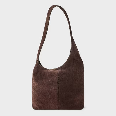 Asymmetrical Suede Bucket Bag - A New Day™ Brown | Target