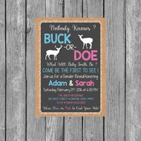 Buck Or Doe Gender Reveal Party Invitation | Etsy (US)