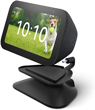 Suporte ajustável para Echo Show 5 (3ª geração) com porta de carregamento USB-C | Cor Preta | Amazon (BR)