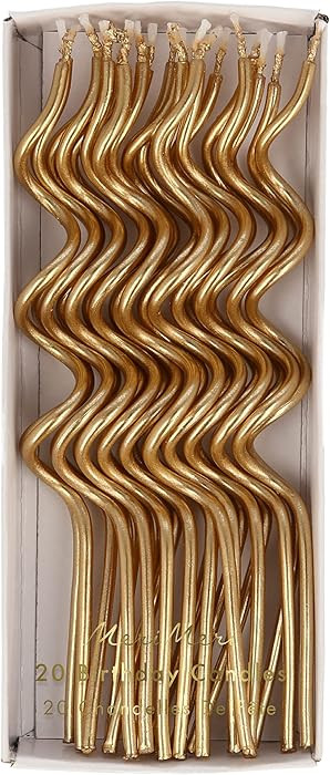 Meri Meri Swirly Tall Cake Candles (Pack of 20), 5" Tall Unscented Candles | Amazon (US)
