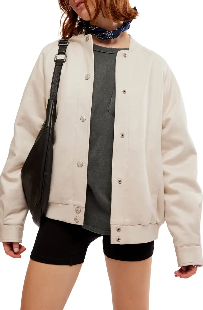 Free People Wild Rose Faux Leather Bomber Jacket | Nordstromrack | Nordstrom Rack