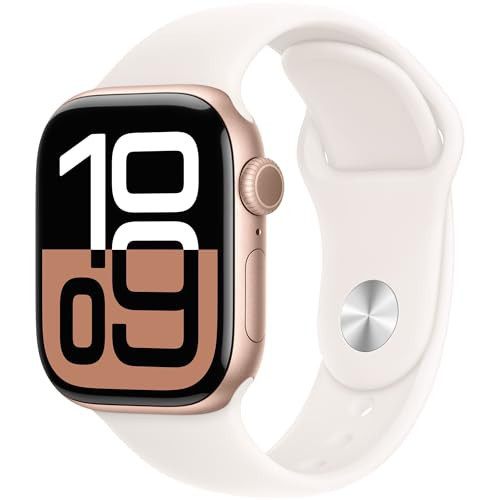 Apple Watch Series 10 [GPS, 42mm] - Rose Gold Aluminum Case with Light Blush, M/L (Renewed Premium) | Amazon (US)