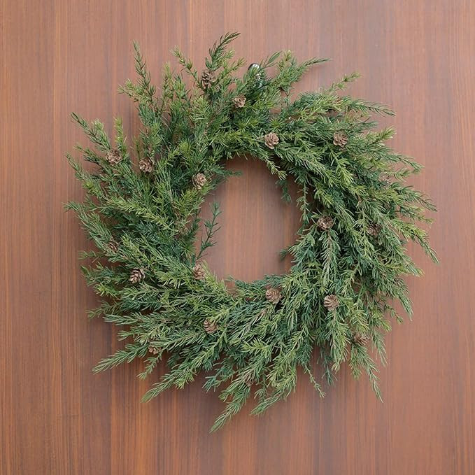 Holiday Collection Faux Wreath, Premium Artificial Indoor and Outdoor Large 28" Pinecone Christma... | Amazon (US)