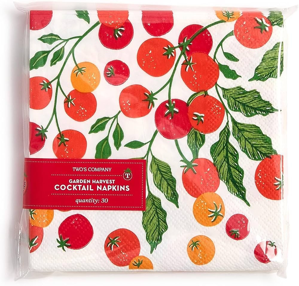 Two's Company Garden Harvest, 3-Ply Paper Napkins, Set of 30, 5-inch Square, Multicolor, Tabletop... | Amazon (US)