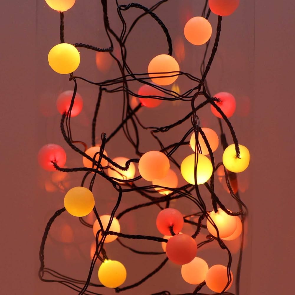 QBIS Berry Cluster Lights, Red, Orange & Yellow Berry Lights, Berry String Lights on Black Wire, ... | Amazon (US)