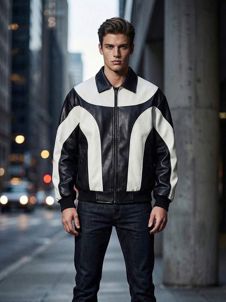 Men Long Sleeve Two Tone Zip Up | SHEIN