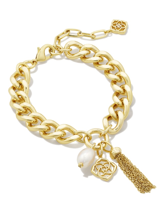 Everleigh Gold Chain Bracelet in White Pearl | Kendra Scott