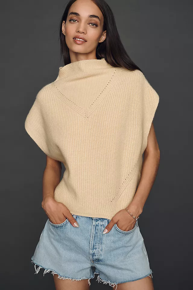 Enza 100% Cashmere Poncho Sweater Vest | Anthropologie (US)