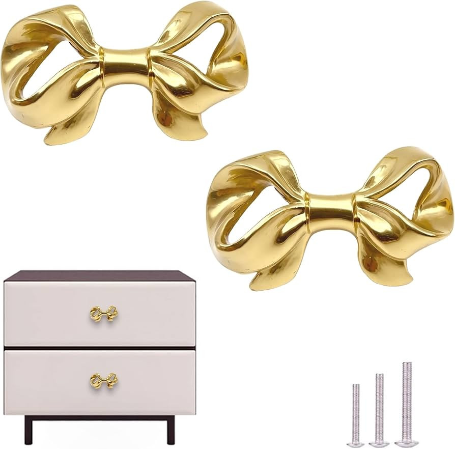 Thick Brass Bow Shape Cabinets Knobs for Cabinet Drawer Cupboard Pulls Handle Perfect Decor Furni... | Amazon (US)