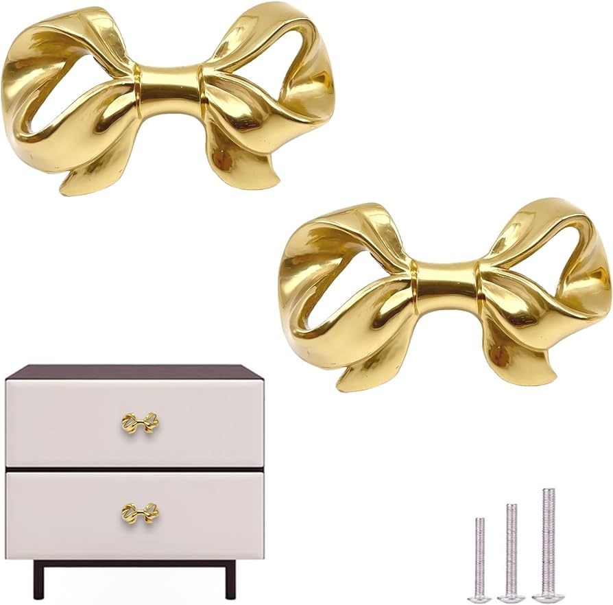 Thick Brass Bow Shape Cabinets Knobs for Cabinet Drawer Cupboard Pulls Handle Perfect Decor Furni... | Amazon (US)