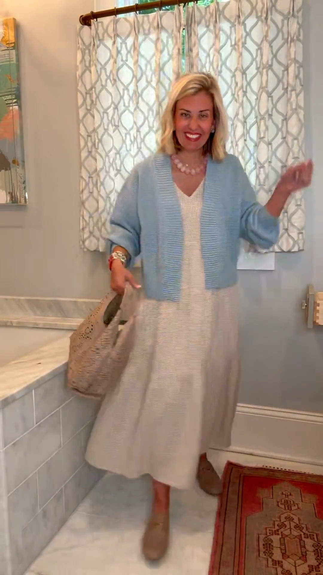 GRWM… for another fun day of mix and match madness! Wearing the new Quince dress & cardigan that I literally haven’t taken off. I’m in xs dress & cardigan and 8  shoes tts. 
*Use Catherine20 at A+B
*Use MIXANDMATCH at Dibs
Dibs - Desert Island Duo in Shade 1 
Tarte Mascara - Brown
Lip - Merle Norman Peach Brandy

#LTKgrwm #LTKmomlife #LTKdayinmylife