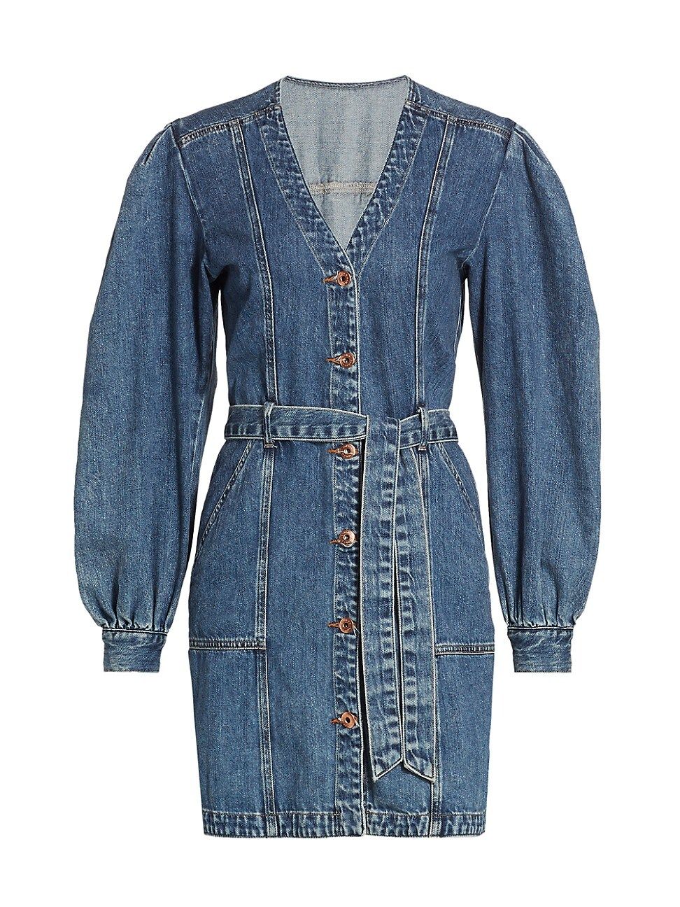 Jonathan Simkhai Standard Women's Sasha Belted Mini Denim Dress - Mulholland - Size 6 | Saks Fifth Avenue