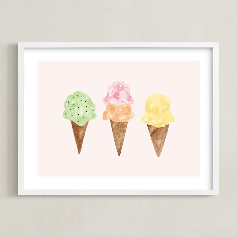 "Ice Cream Party" - Painting Limited Edition Art Print by Beth Schneider. | Minted