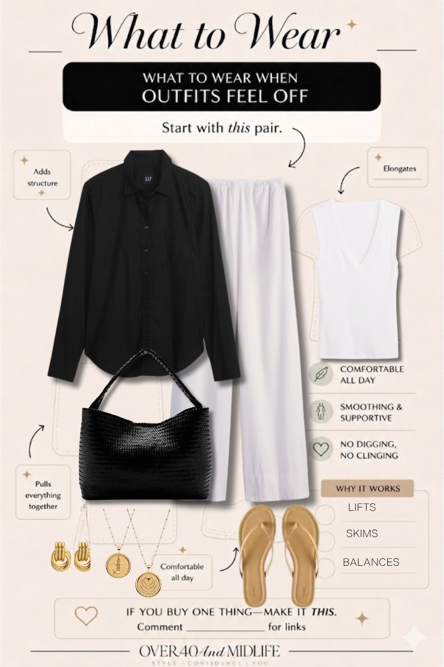 ✨Tap the bell, save and ❤️ for over 40 fashion, midlife style, midsize fashion and luxury looks for less. 

What to wear when your outfits feel
Off...

👑"Helping you look good, feel good!" - Lindsey Denver


midlife fashion, over 40 style, Gen X style, quiet luxury, elevated basics, outfit physics, belly friendly fashion, mid rise jeans, wide leg jeans, structured denim jacket, linen pants, matching sets, polished casual outfits, modern classic style, flattering basics, comfortable chic, minimal luxury, easy summer outfits, midsize fashion, structure over squeeze, denim shirts, easy elegant outfits

#LTKOver40 #LTKPlusSize #LTKMidsize

Comment SHOP below to receive a DM with the link to this post on my LTK ⬇ https://liketk.it/6dmYL