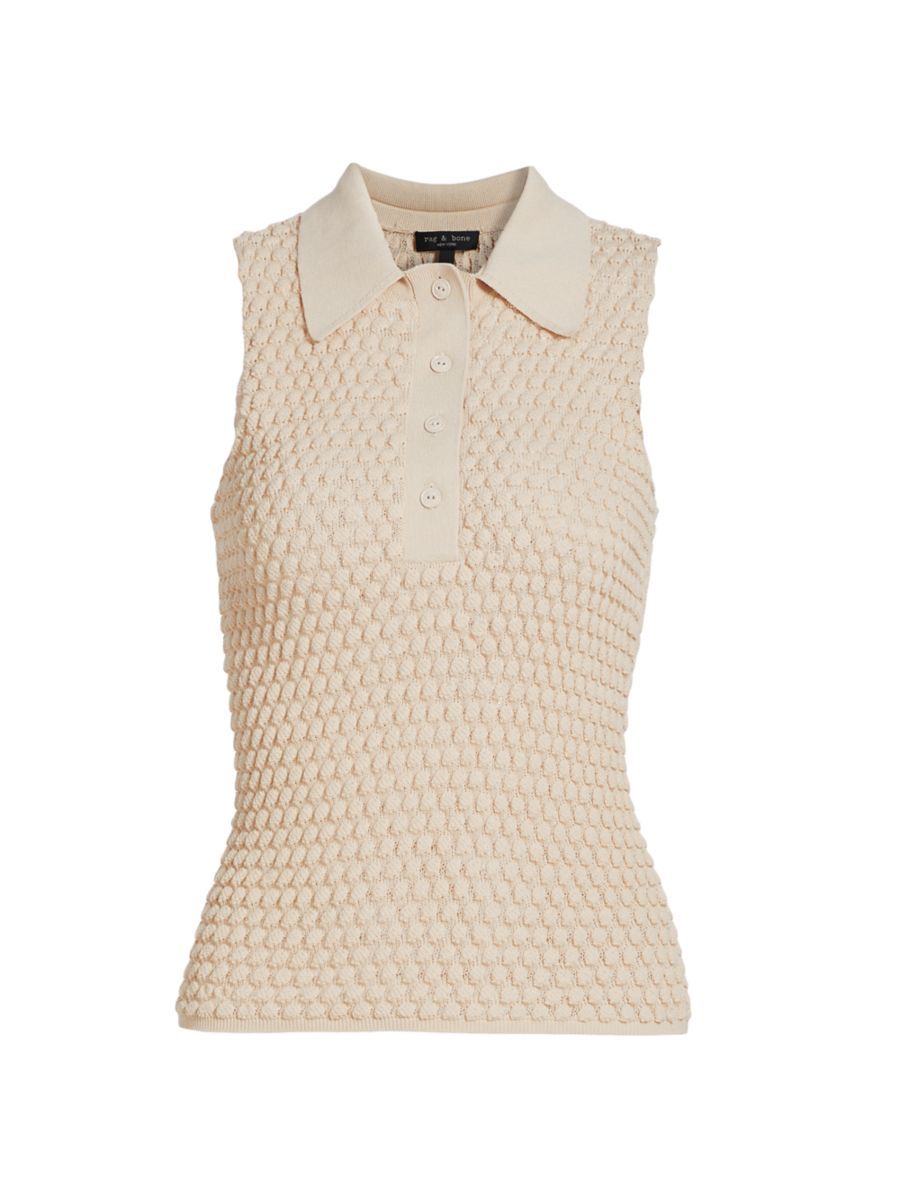 Georgia Sleeveless Knit Polo Top | Saks Fifth Avenue