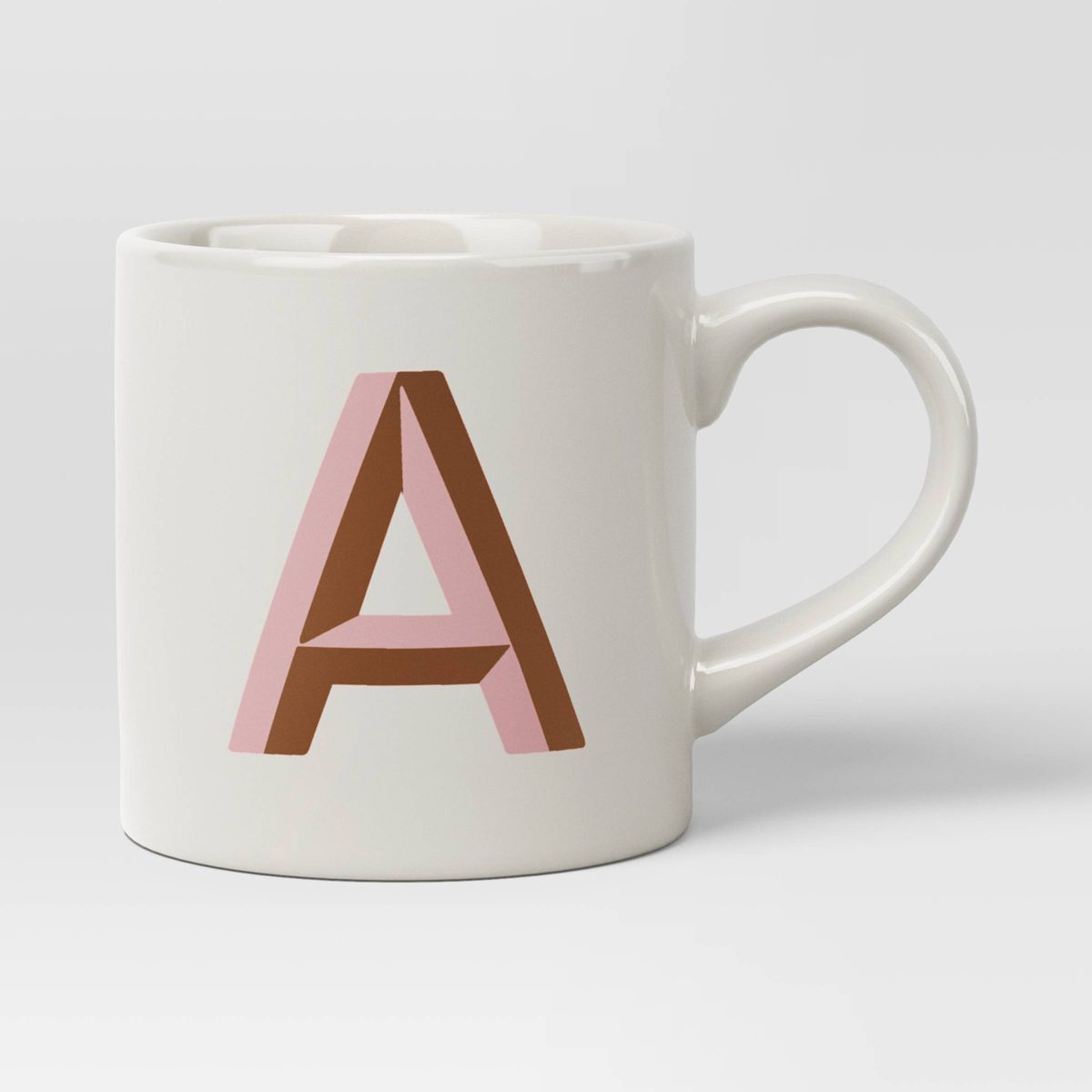 16oz Stoneware Monogram A Mug Pink - Opalhouse™ | Target