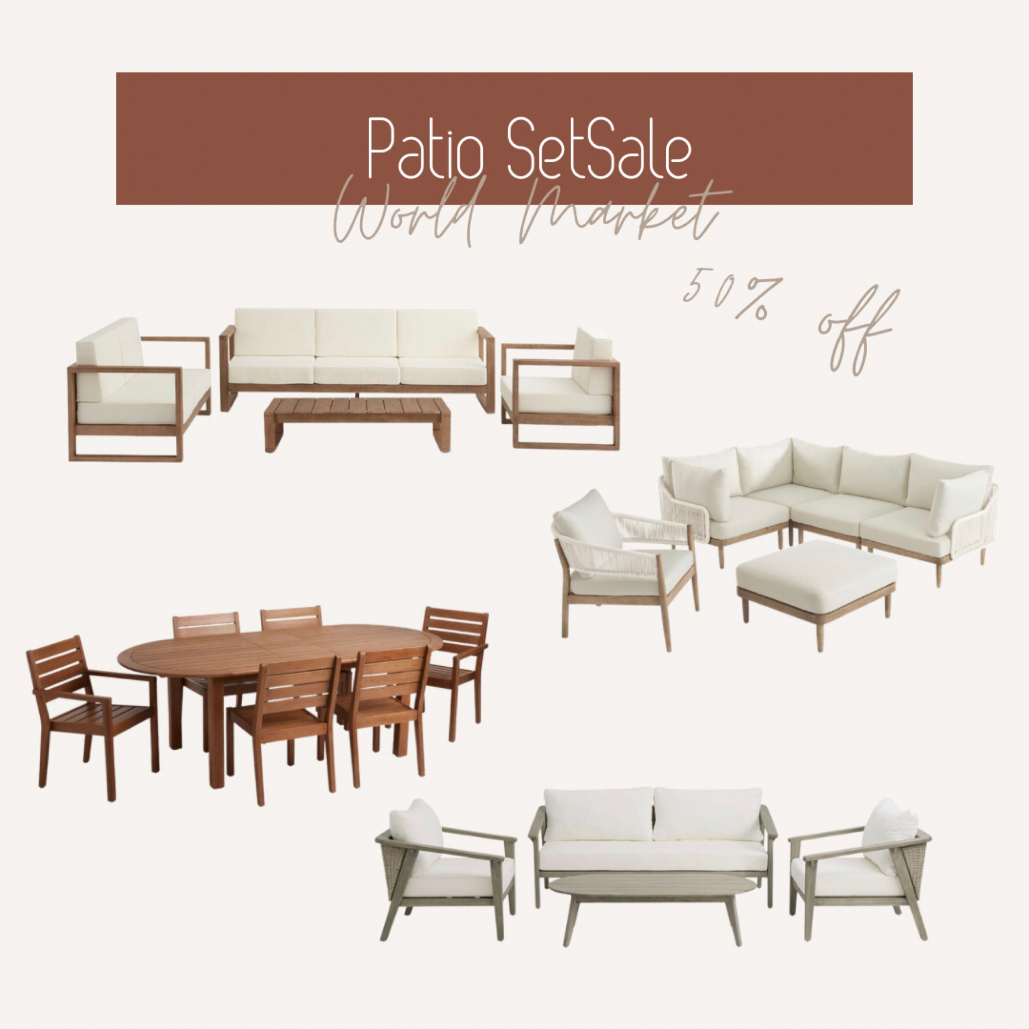 World Market patio furniture on sale!!! 50% off! 

#LTKhome #LTKsalealert #LTKSeasonal