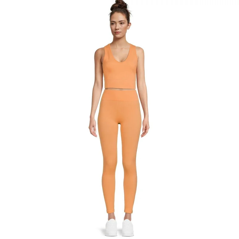 No Boundaries Juniors Seamless Tank Top and Leggings Set, 2-Piece | Walmart (US)