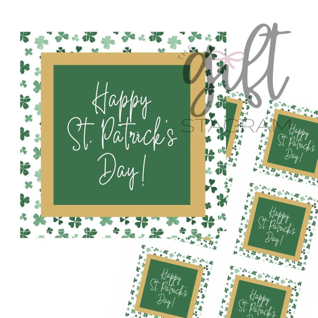 Happy St. Patrick's Day Gift Tag St. Patrick's Day Gift Tags Ideas Gift Ideas 3x3 Tag DIGITAL DOW... | Etsy (US)