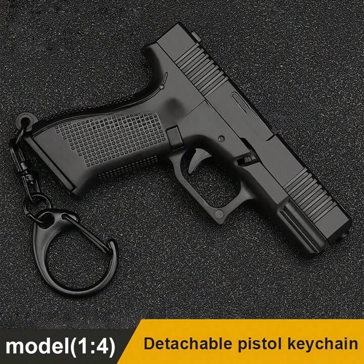 1pc Men's Gift Black Mini Portable 1:4 Scale Model Pistol Shaped Decoration, Detachable & Movable... | SHEIN