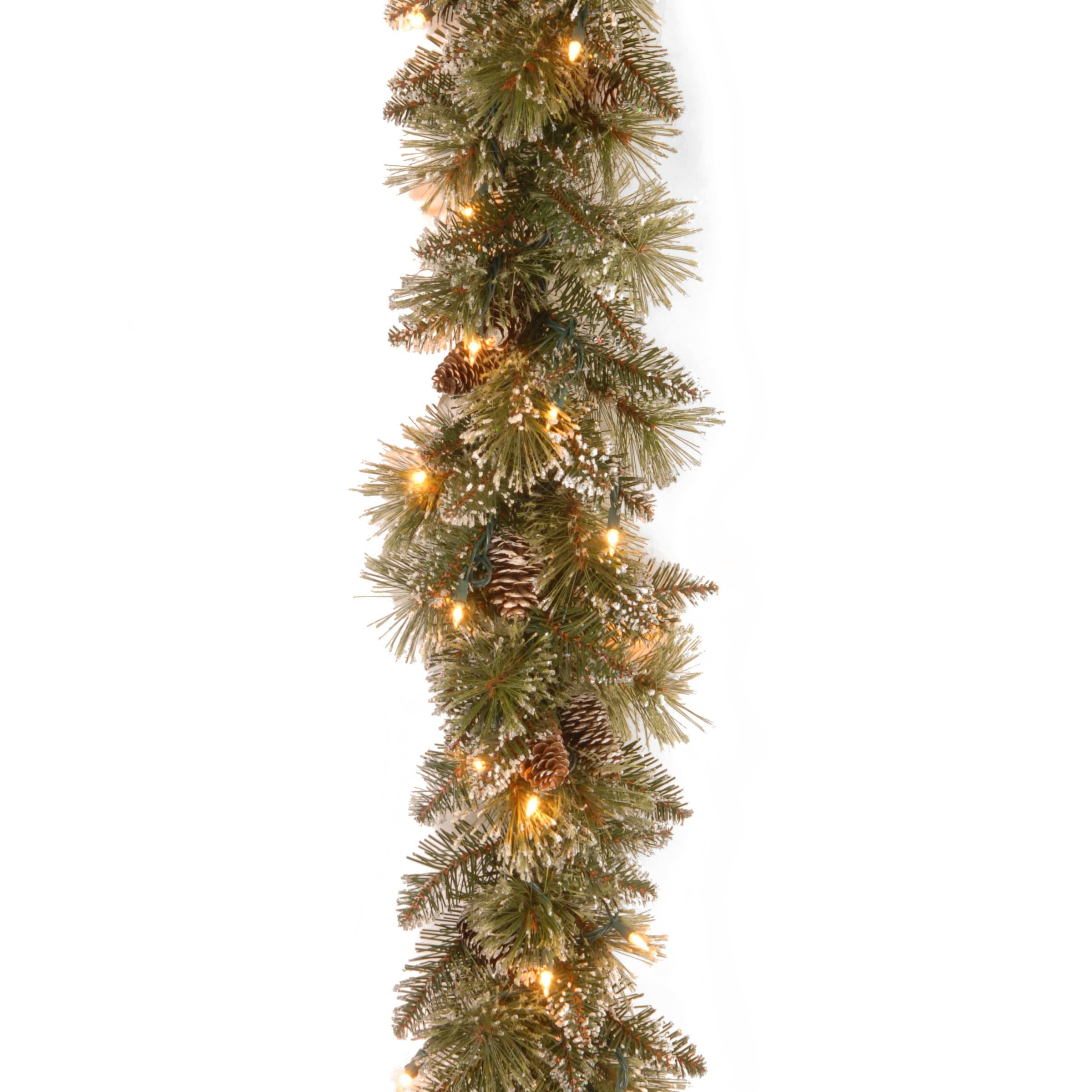 National Tree Company Outdoor Pre-lit Electrical outlet 9-ft Pine Artificial Garland with White Incandescent Lights in Green | GB3-300-9A-1 | Lowe's