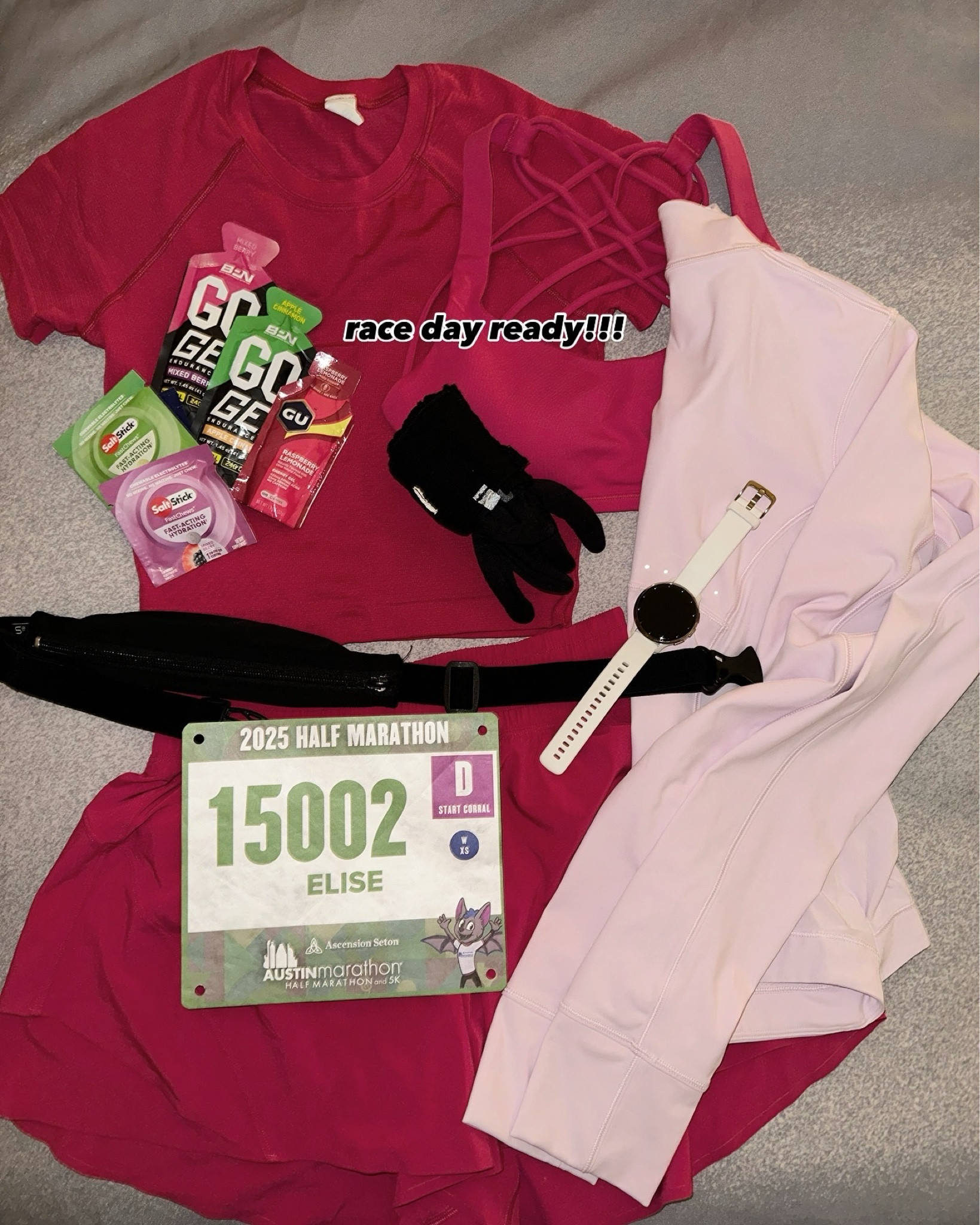 Race Day Essentials!!! 🤩🏃🏼‍♀️⚡️ 
I’m 5’3” & 110lbs and wear an XS in the shorts, and size 4 in the shirt and sports bra!

#LTKActive #LTKFitness