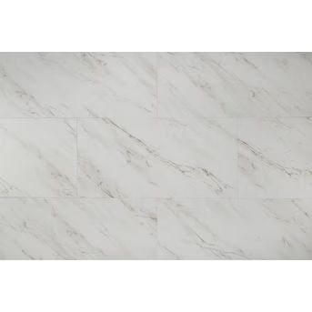 Style Selections Grecian Marble 4-mil x 12-in W x 24-in L Groutable Waterproof Peel and Stick Lux... | Lowe's