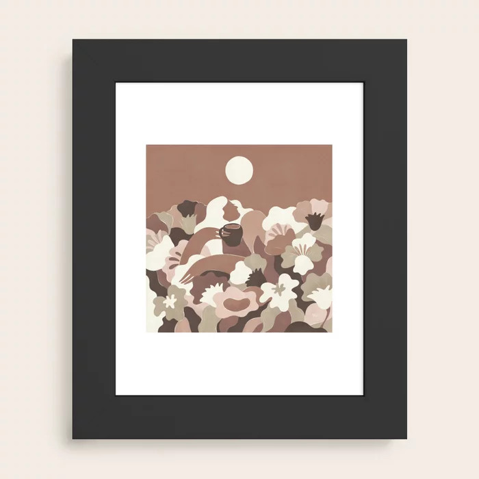 Mocha Morning Inspired by PANTONE 17 1230 Mocha Mousse Framed Art Print by Maggie Stephenson | So... | Society6