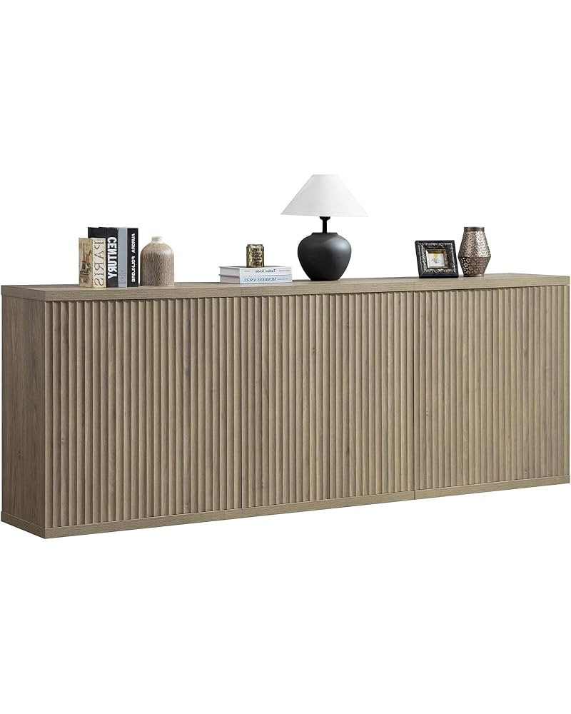 SICOTAS Buffet Cabinet with Storage Accent Sideboard Modern Credenza with Doors & Shelves Fluted ... | Amazon (US)