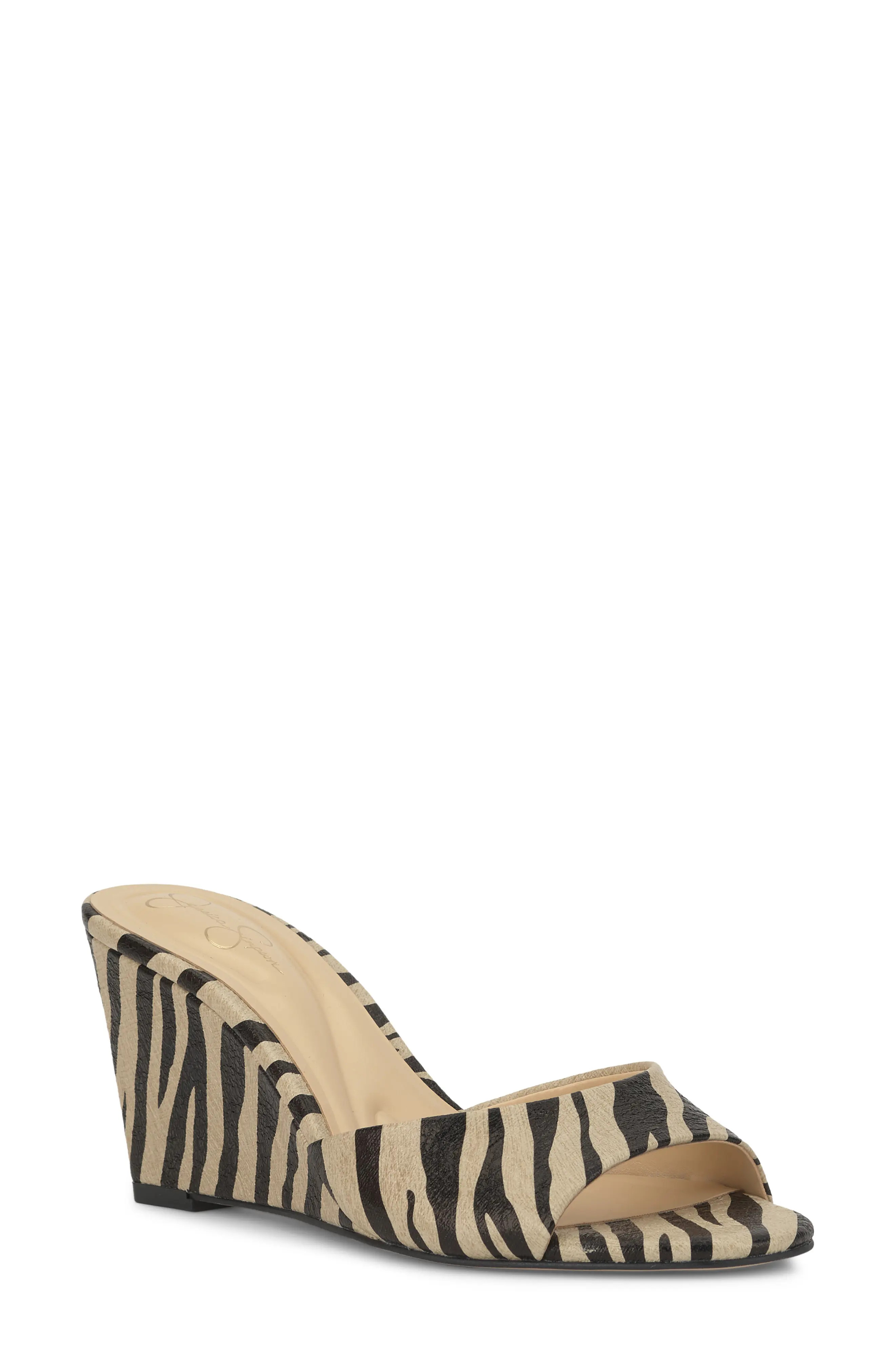 Jessica Simpson Bolir Wedge Slide Sandal in Bone Multi at Nordstrom, Size 8 | Nordstrom