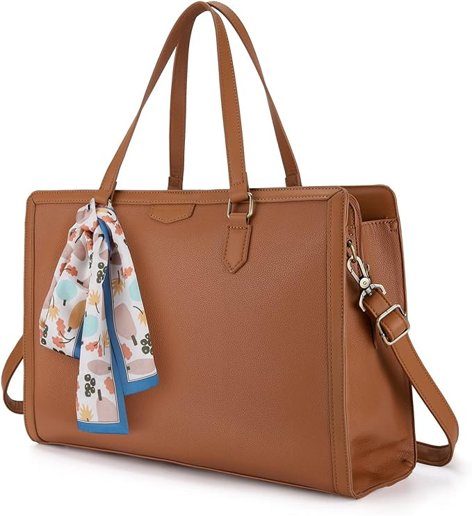 Missnine Laptop Tote Bag for Women 15.6 Inch Leather Work Bags Teacher Computer Purse Briefcase H... | Amazon (US)