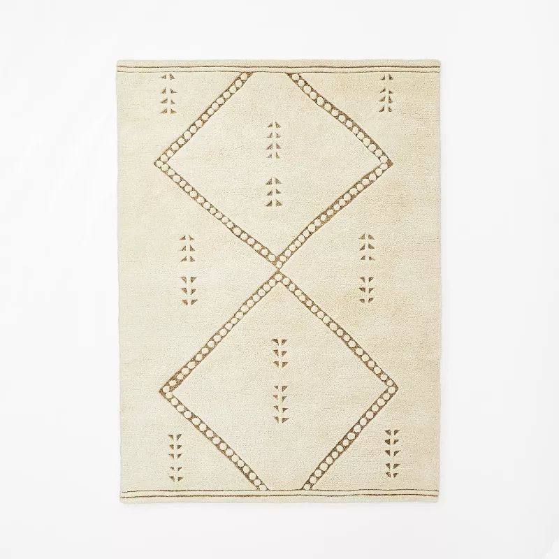 5&#39;x7&#39; Cedar Hills Plush Geo Print Rug Cream - Threshold&#8482; designed with Studio McGee | Target