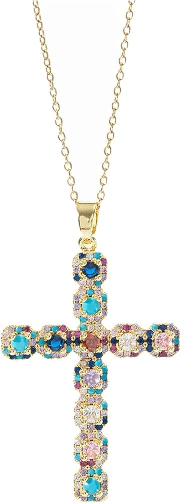 Cross Necklace for Women,Cross Crucifix Pendent Necklace Stainless Steel Cross Necklace Dainty Ch... | Amazon (US)