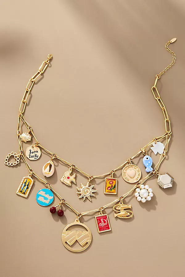 Double Layer Charm Necklace | Anthropologie (US)