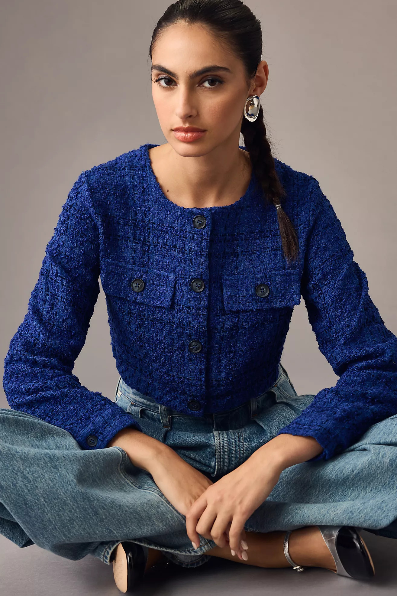 Maeve Cropped Tweed Blazer | Anthropologie (US)