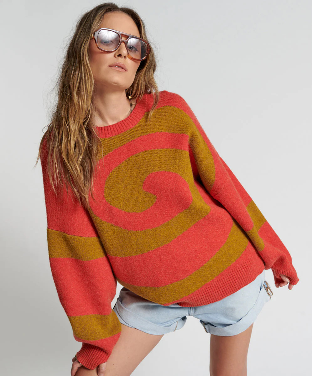 Vortex Knit Sweater Brown | OneTeaspoon