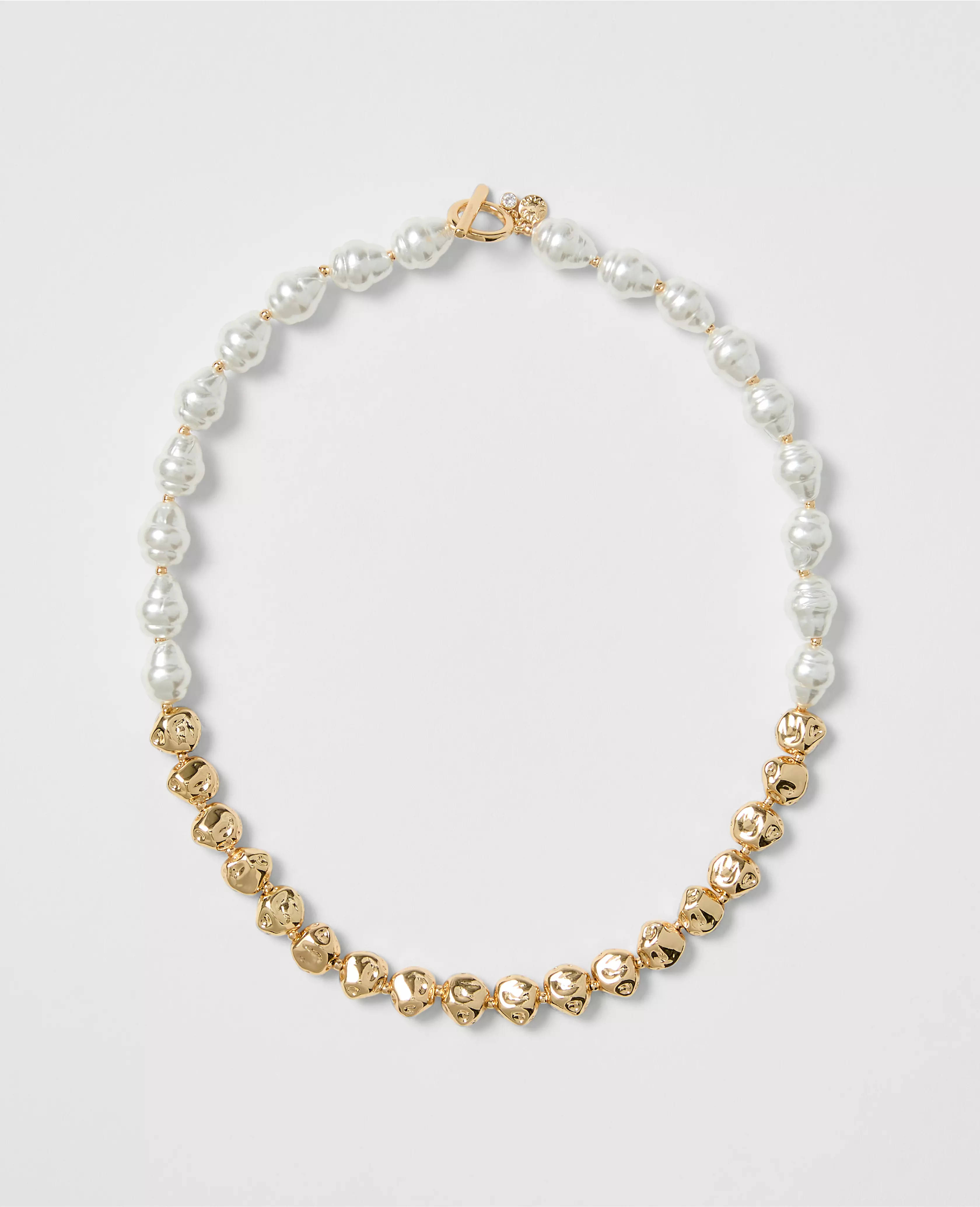 Mixed Pearl and Metal Necklace | Ann Taylor