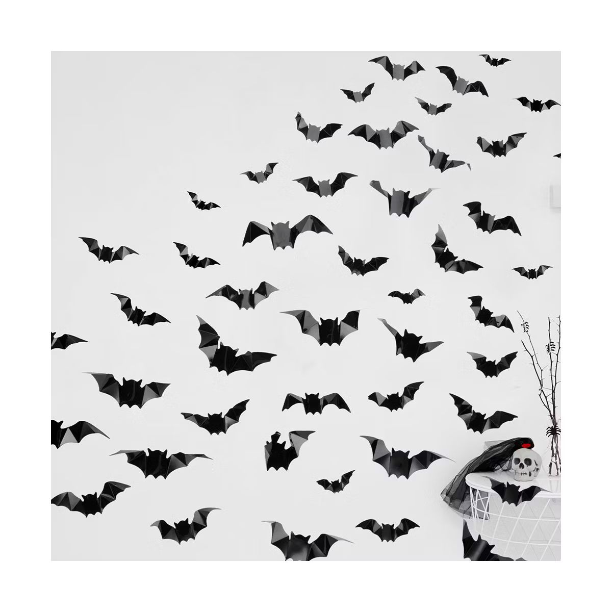 80 Pcs Bats Sticker Halloween Party Supplies Decorations, 4 Sizes Realistic 3D Bats Wall Decor | Target