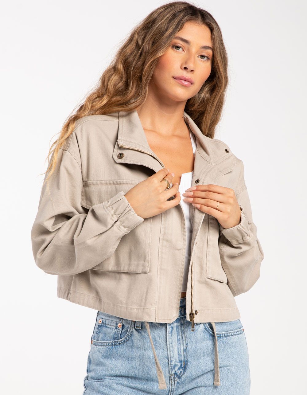 FULL TILT Denim Cargo Womens Jacket | Tillys