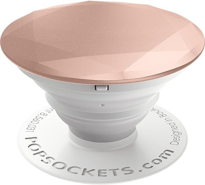 PopSockets: Collapsible Grip & Stand for Phones and Tablets - Metallic Diamond Rose Gold | Amazon (US)