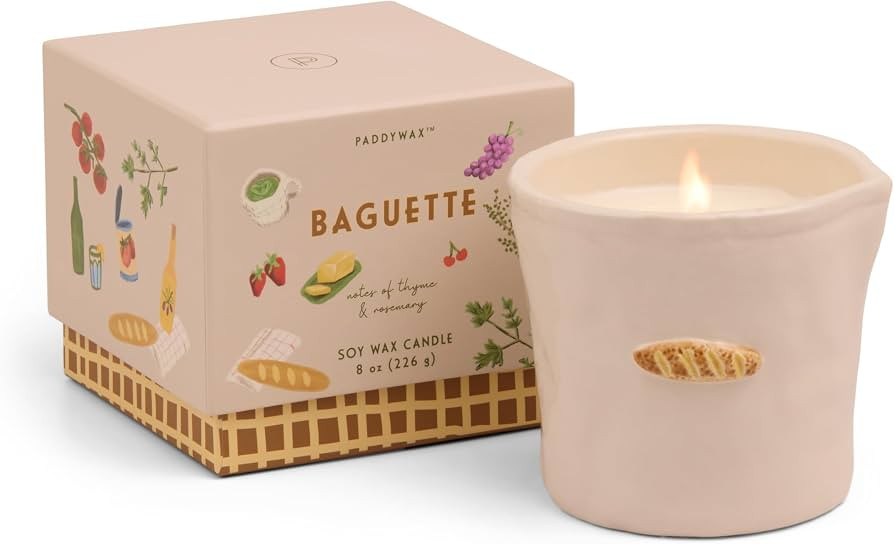 Paddywax Bistro Hand Painted Scented Candle, French Baguette, 8 oz | Amazon (US)