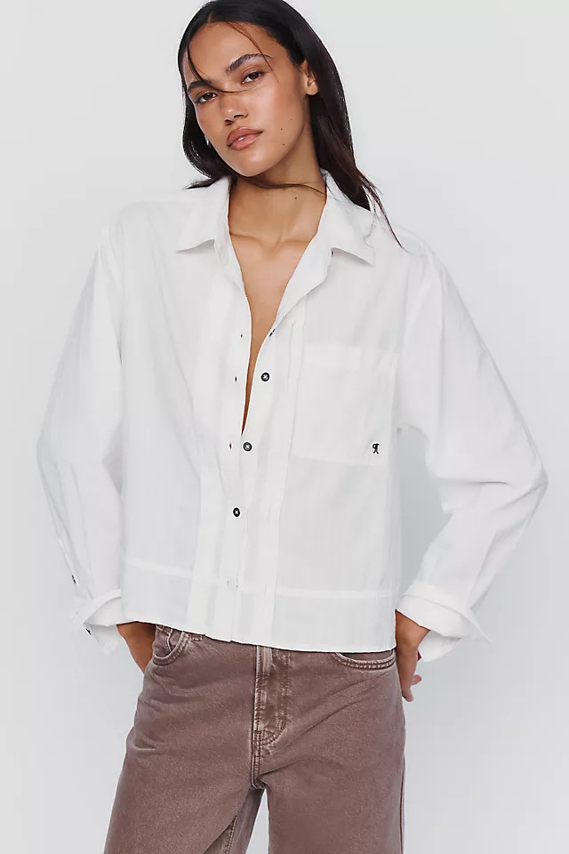 Pilcro 100% Cotton Swing Buttondown Shirt | Anthropologie (US)